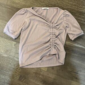 Wconcept bibyseob purple scrunch blouse